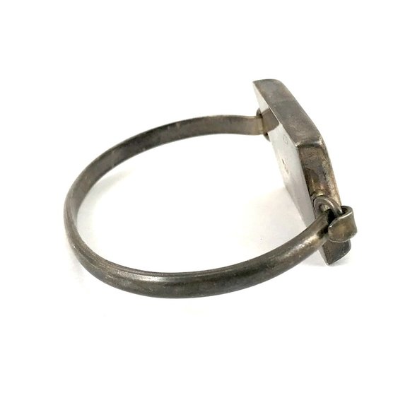 Vintage Sterling Silver 925 Mexico Turquoise Hook Bracelet - Picture 2 of 3